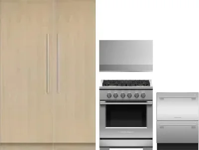 5 Piece Package Includes Refrigerator, Freezer, Range, Hood And Dishwasher